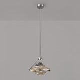 Modern Geometric Diamond Crystal LED Pendant Light Adjustable Ceiling Fixture for Dining Room