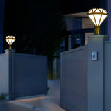 Modern Geometric Diamond LED Outdoor Post Lights Waterproof Aluminum Fence Cap Pillar Lantern