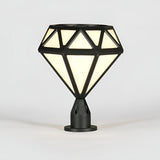 Modern Geometric Diamond LED Outdoor Post Lights Waterproof Aluminum Fence Cap Pillar Lantern