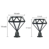 Modern Geometric Diamond LED Outdoor Post Lights Waterproof Aluminum Fence Cap Pillar Lantern