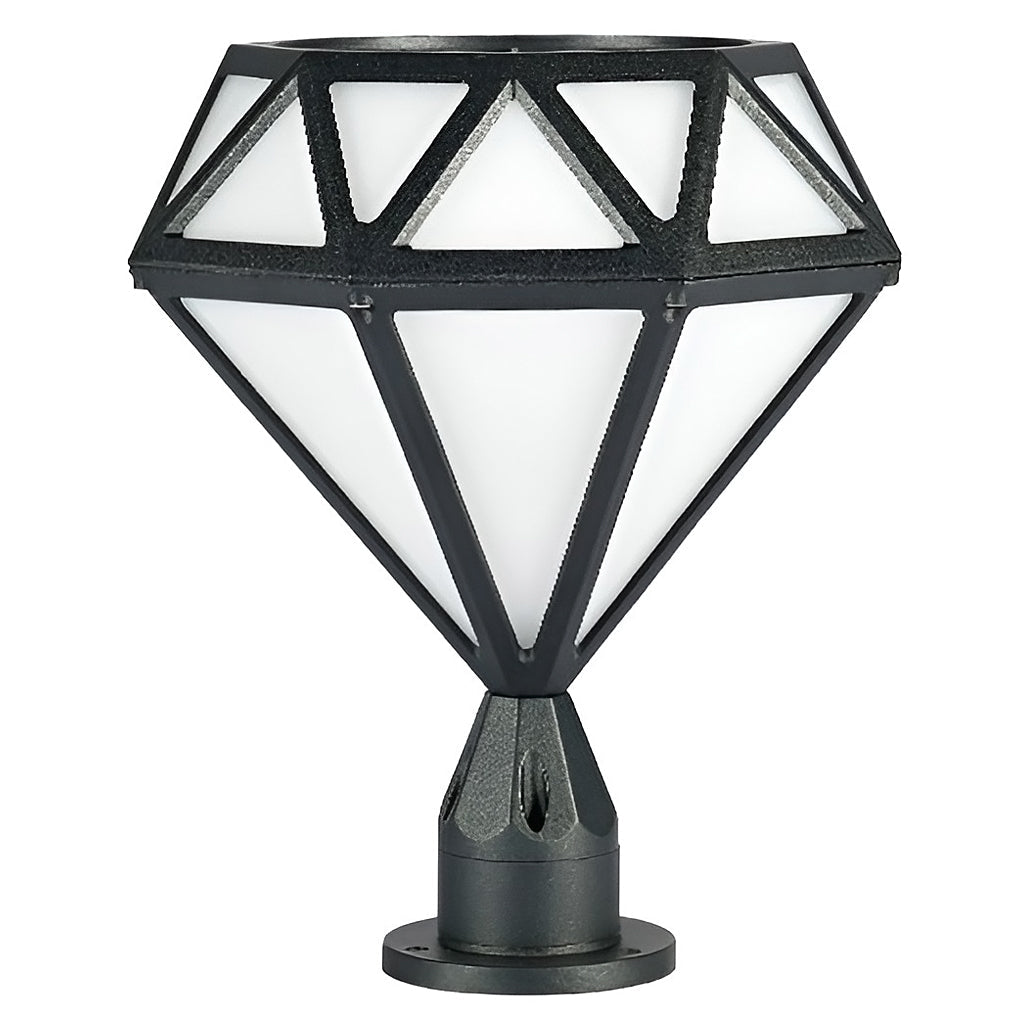 Modern Geometric Diamond LED Outdoor Post Lights Waterproof Aluminum Fence Cap Pillar Lantern