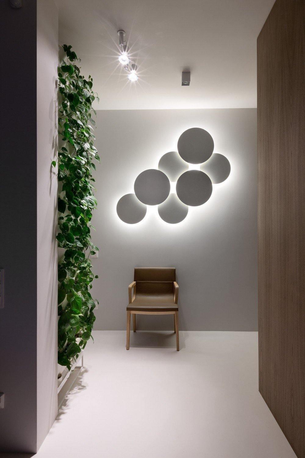 Modern Geometric Disc LED Wall Sconce Minimalist Circular Indirect Lighting Fixture