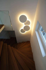 Modern Geometric Disc LED Wall Sconce Minimalist Circular Indirect Lighting Fixture