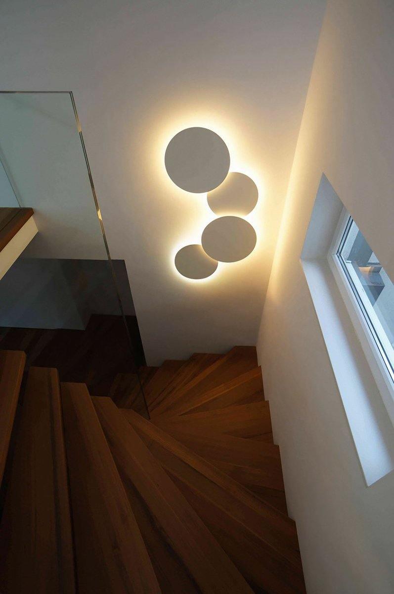 Modern Geometric Disc LED Wall Sconce Minimalist Circular Indirect Lighting Fixture
