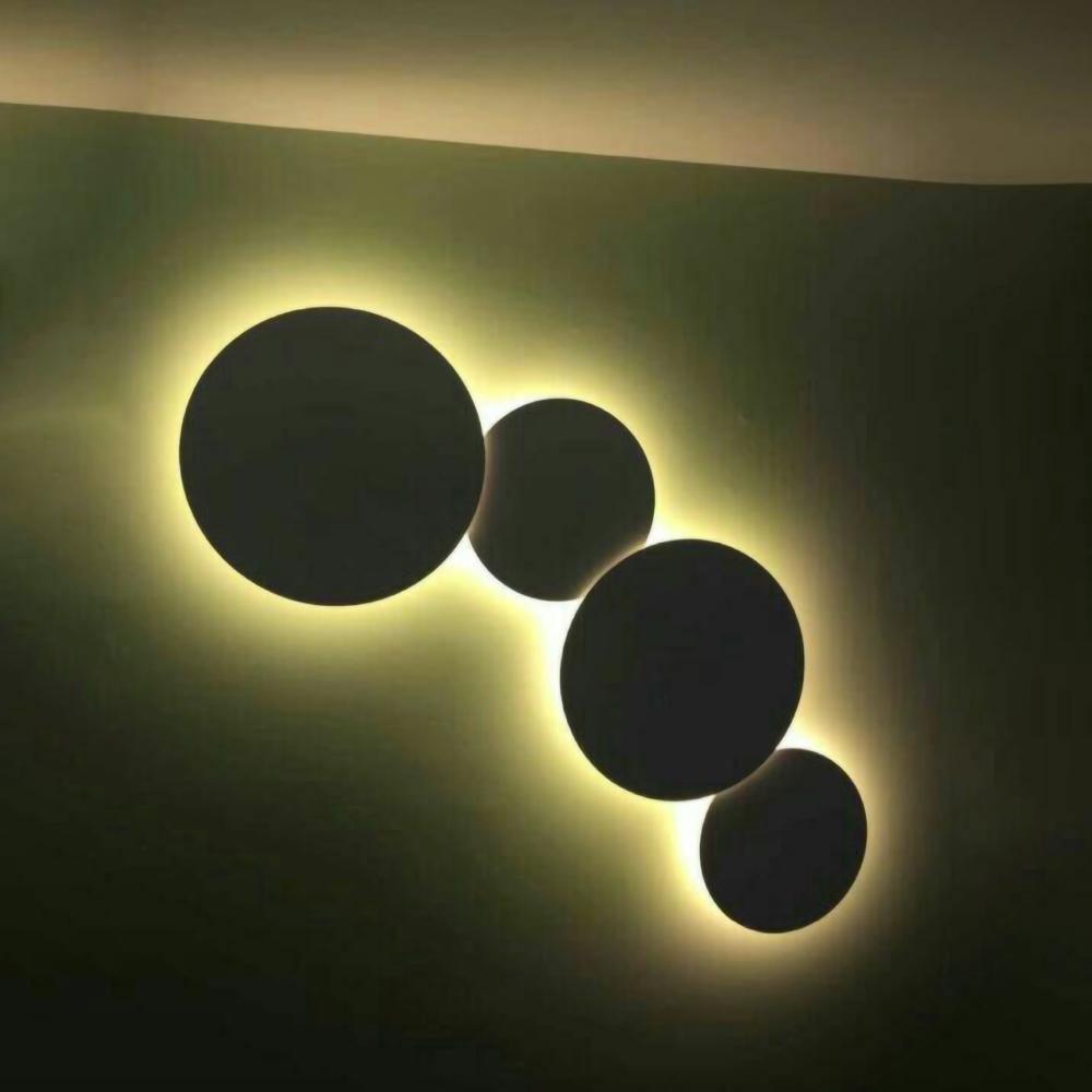 Modern Geometric Disc LED Wall Sconce Minimalist Circular Indirect Lighting Fixture