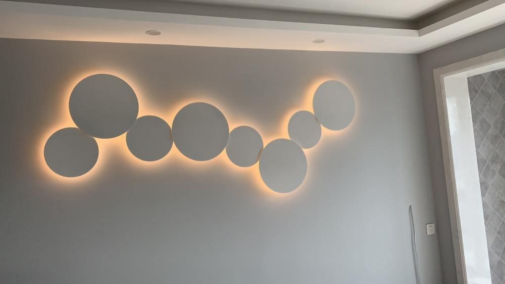 Modern Geometric Disc LED Wall Sconce Minimalist Circular Indirect Lighting Fixture