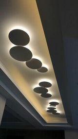 Modern Geometric Disc LED Wall Sconce Minimalist Circular Indirect Lighting Fixture