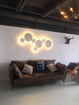Modern Geometric Disc LED Wall Sconce Minimalist Circular Indirect Lighting Fixture