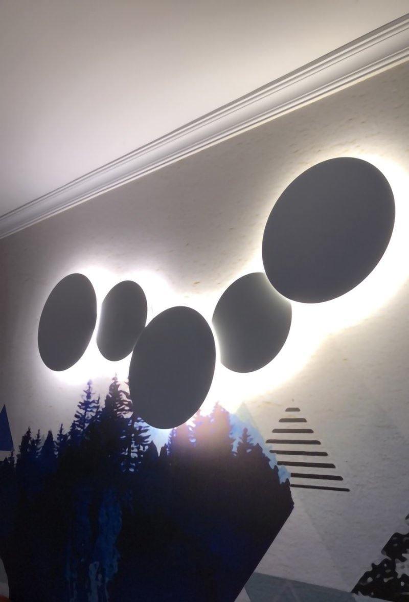 Modern Geometric Disc LED Wall Sconce Minimalist Circular Indirect Lighting Fixture