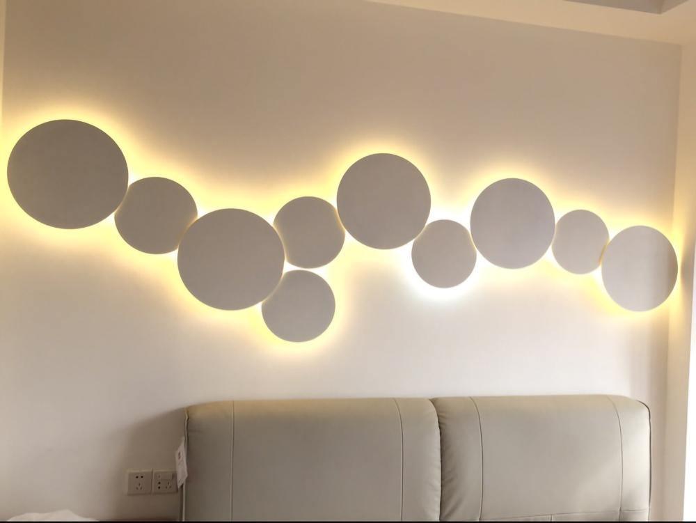 Modern Geometric Disc LED Wall Sconce Minimalist Circular Indirect Lighting Fixture