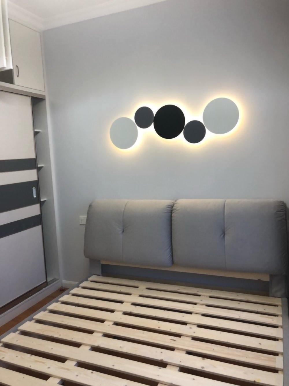Modern Geometric Disc LED Wall Sconce Minimalist Circular Indirect Lighting Fixture