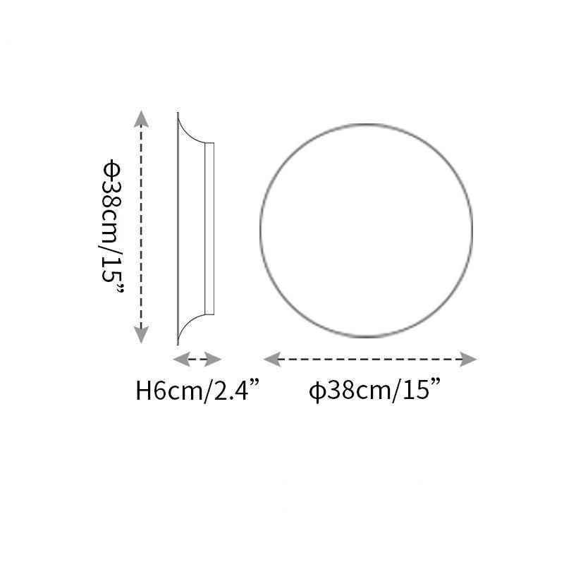 Modern Geometric Disc LED Wall Sconce Minimalist Circular Indirect Lighting Fixture