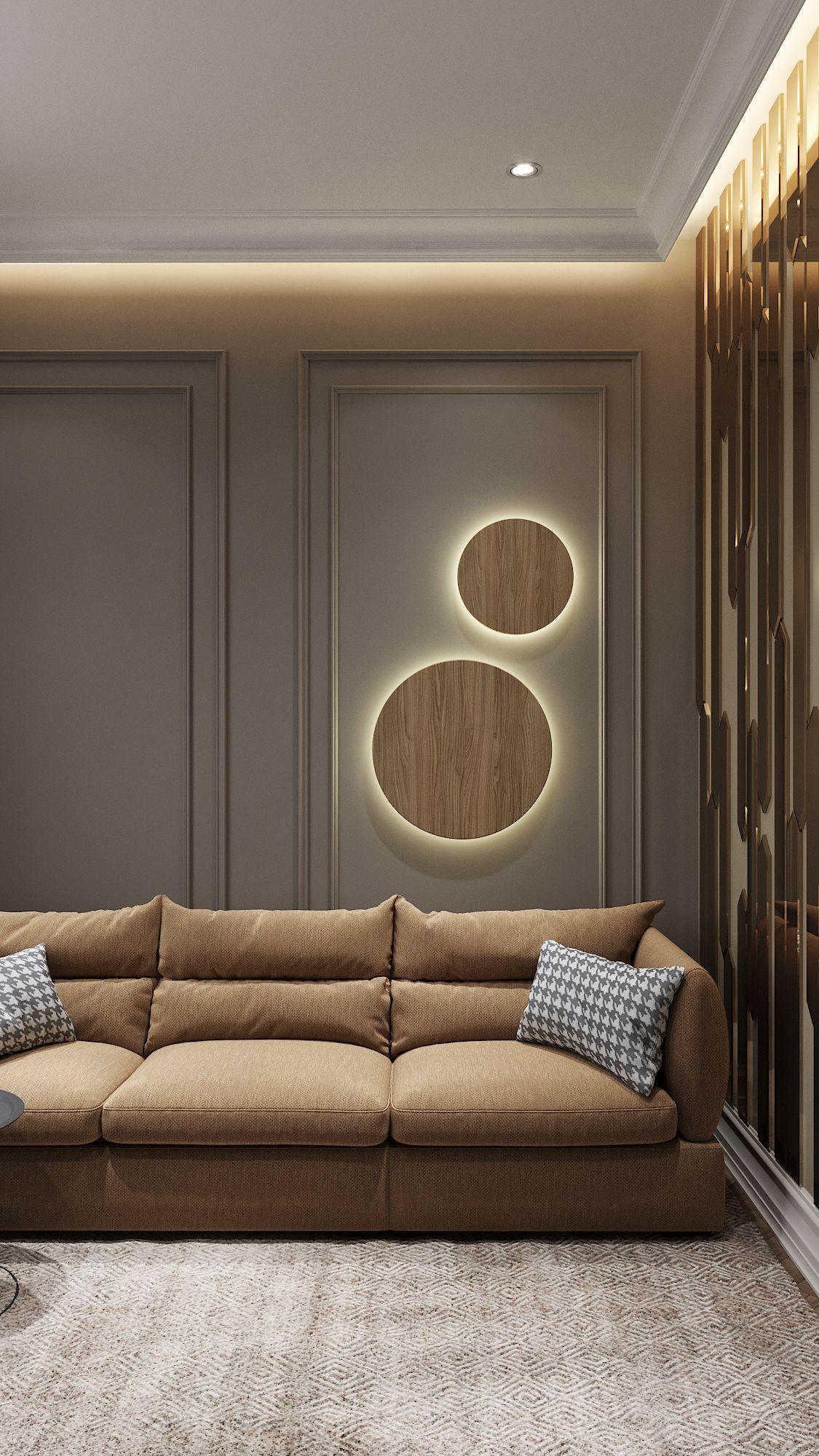 Modern Geometric Disc LED Wall Sconce Minimalist Circular Indirect Lighting Fixture