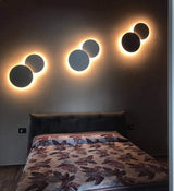 Modern Geometric Disc LED Wall Sconce Minimalist Circular Indirect Lighting Fixture