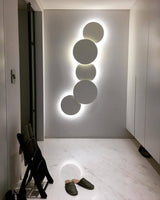 Modern Geometric Disc LED Wall Sconce Minimalist Circular Indirect Lighting Fixture