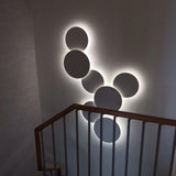 Modern Geometric Disc LED Wall Sconce Minimalist Circular Indirect Lighting Fixture