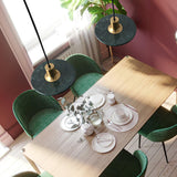 Modern Geometric Double Circle Marble LED Pendant Light for Dining Room Gold and Black Finish