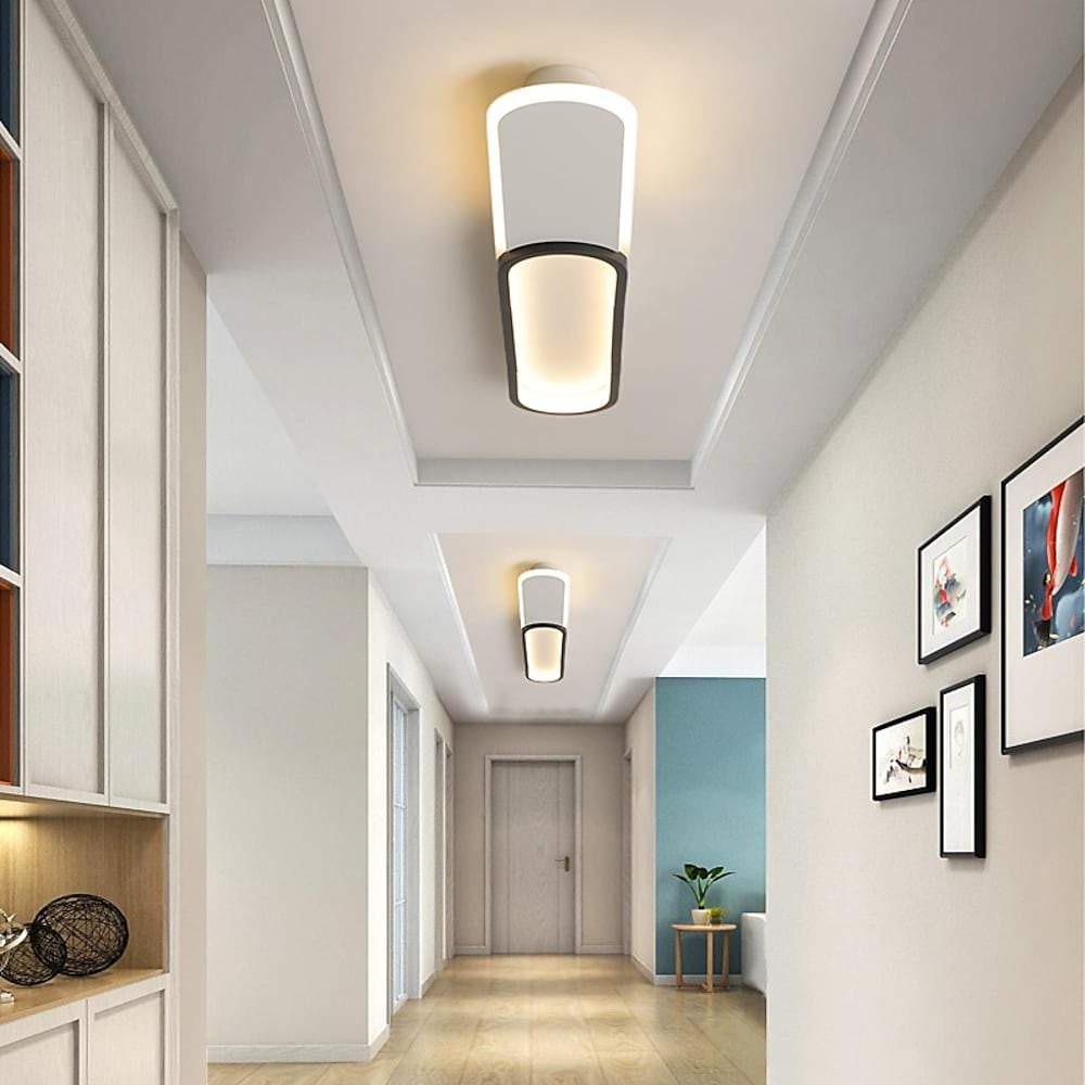 Modern Geometric Double Rectangle LED Flush Mount Ceiling Light Low Profile Fixture