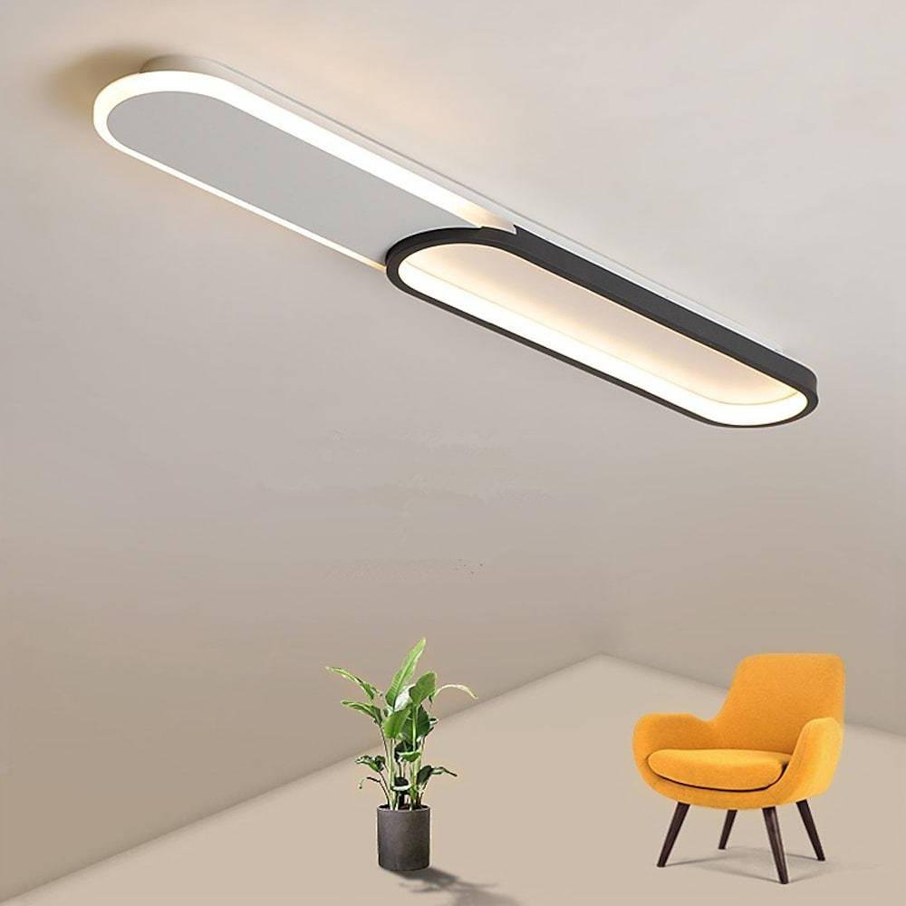 Modern Geometric Double Rectangle LED Flush Mount Ceiling Light Low Profile Fixture