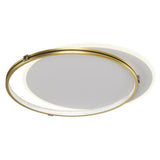 Modern Geometric Double Ring LED Flush Mount Ceiling Light Dimmable Metal Fixture for Bedroom