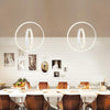 Modern Geometric Double Ring LED Pendant Light for Dining Room and Living Space