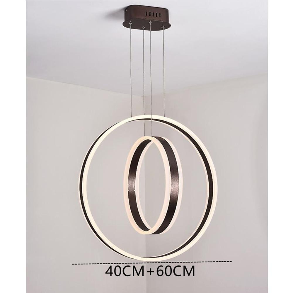 Modern Geometric Double Ring LED Pendant Light for Dining Room and Living Space