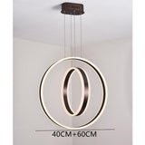 Modern Geometric Double Ring LED Pendant Light for Dining Room and Living Space