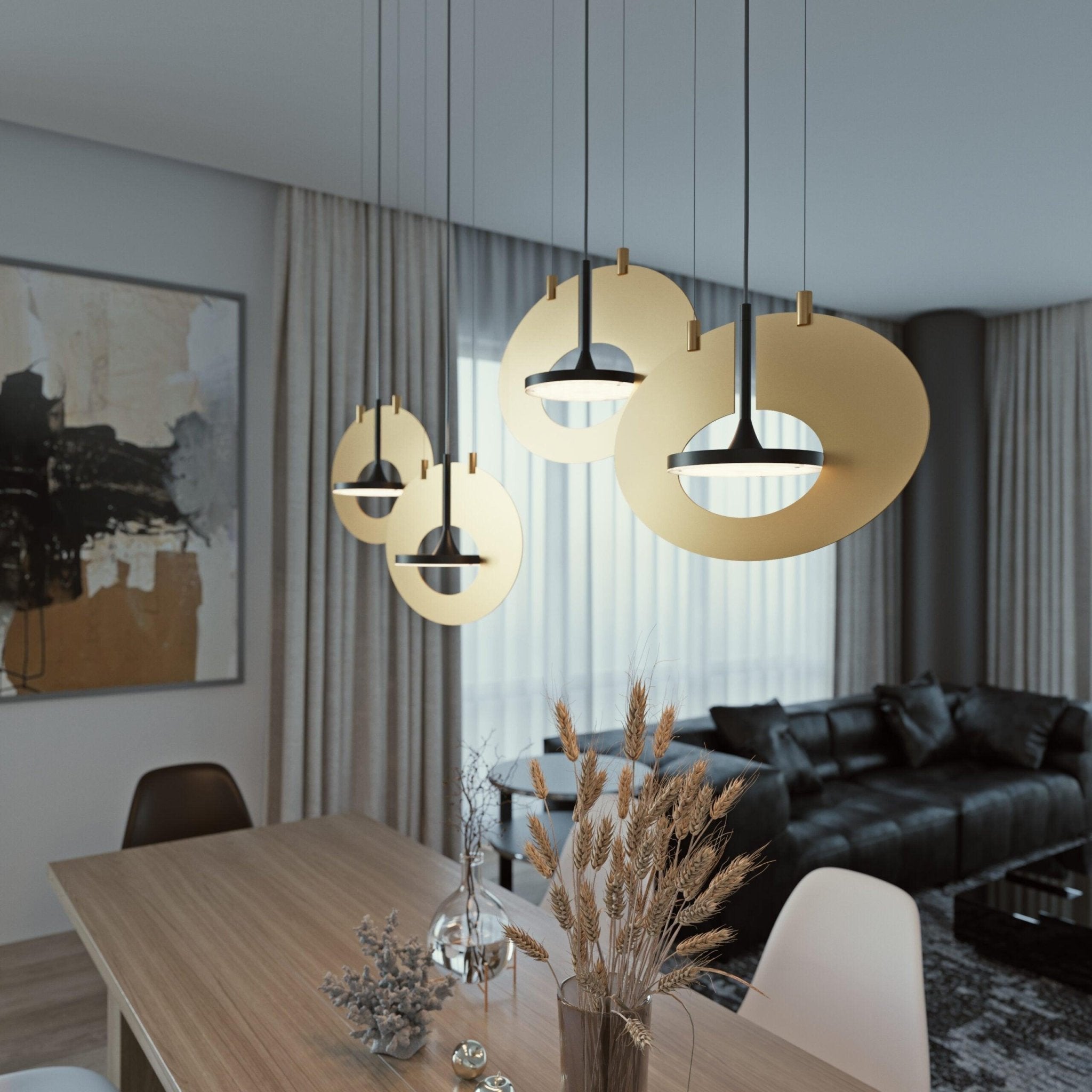 Modern Geometric Eye In The Sky LED Pendant Light for Contemporary Interior Lighting