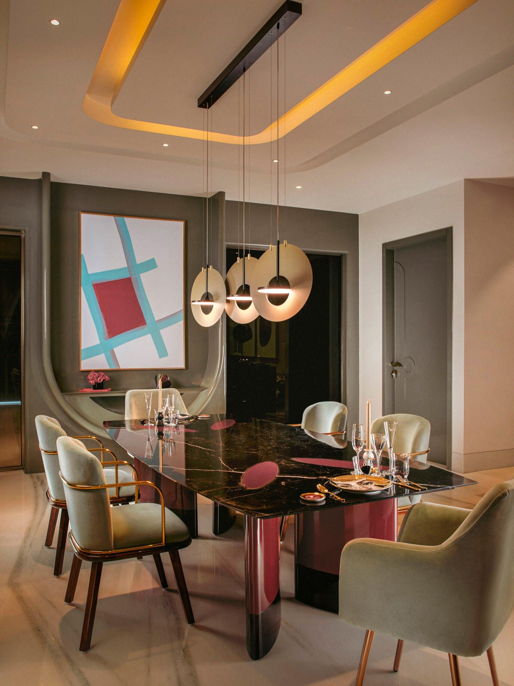 Modern Geometric Eye In The Sky LED Pendant Light for Contemporary Interior Lighting