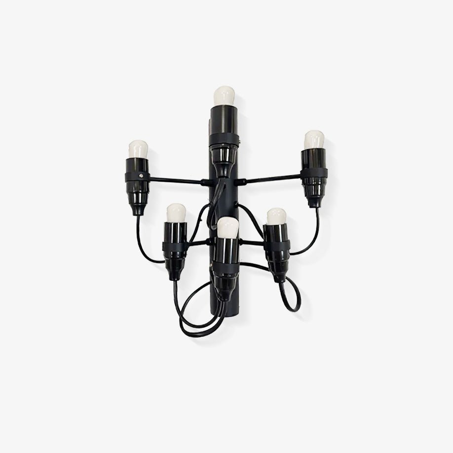 Modern Geometric Fruit Bracket Wall Sconce Multi Arm Indoor Lighting in Matt Black Gold White