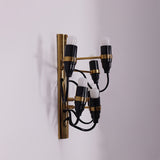 Modern Geometric Fruit Bracket Wall Sconce Multi Arm Indoor Lighting in Matt Black Gold White