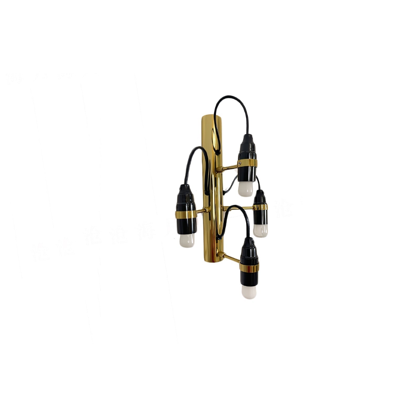 Modern Geometric Fruit Bracket Wall Sconce Multi Arm Indoor Lighting in Matt Black Gold White