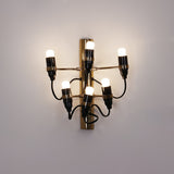 Modern Geometric Fruit Bracket Wall Sconce Multi Arm Indoor Lighting in Matt Black Gold White