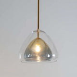 Modern Geometric Glass Pendant Light Gold Finish Double Layer Triangle Hanging Lamp