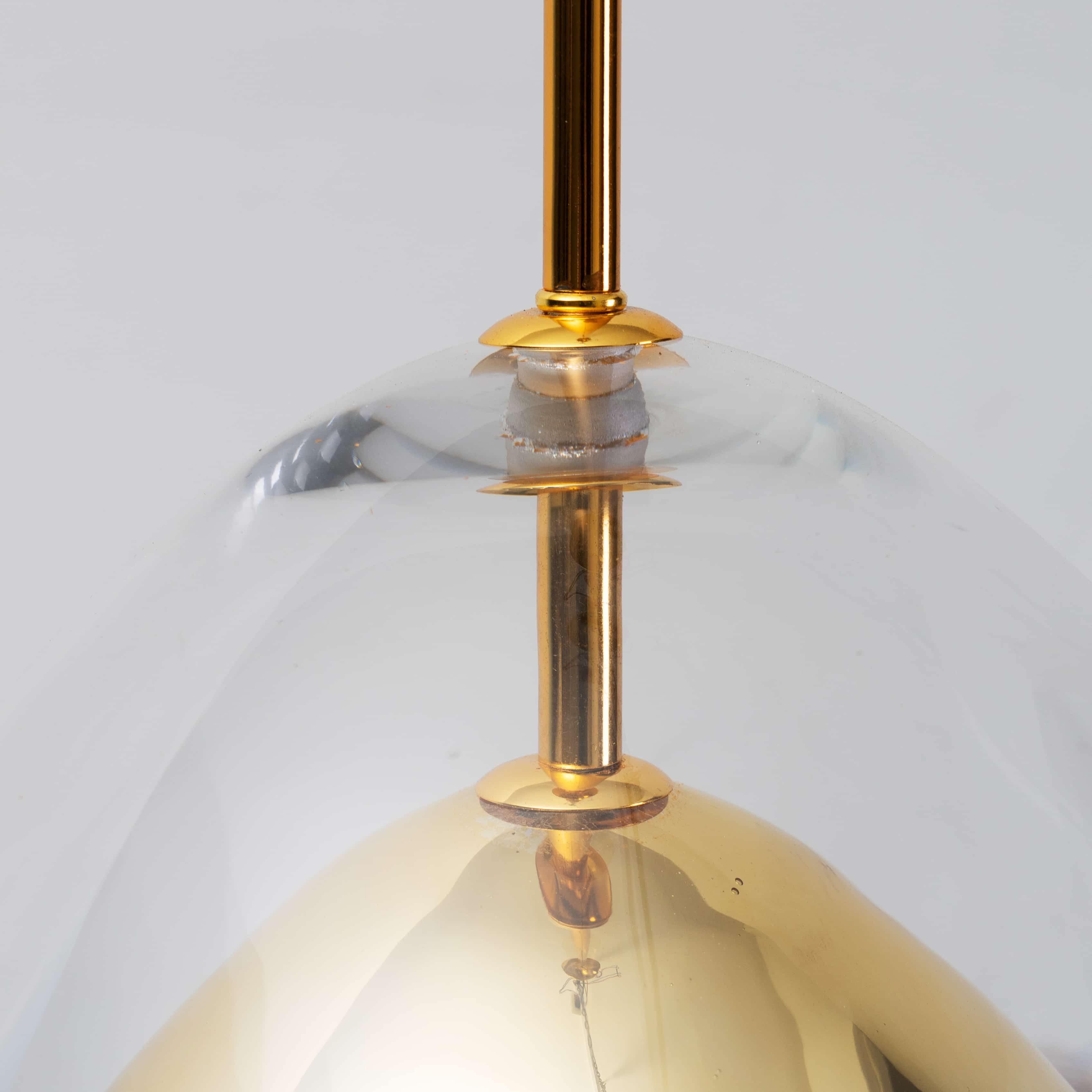 Modern Geometric Glass Pendant Light Gold Finish Double Layer Triangle Hanging Lamp