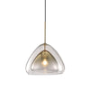 Modern Geometric Glass Pendant Light Gold Finish Double Layer Triangle Hanging Lamp