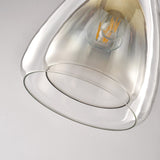 Modern Geometric Glass Pendant Light Gold Finish Double Layer Triangle Hanging Lamp