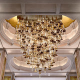 Modern Geometric Glass Pendant Light Gold Finish Integrated LED Ceiling Lamp for Dining Room