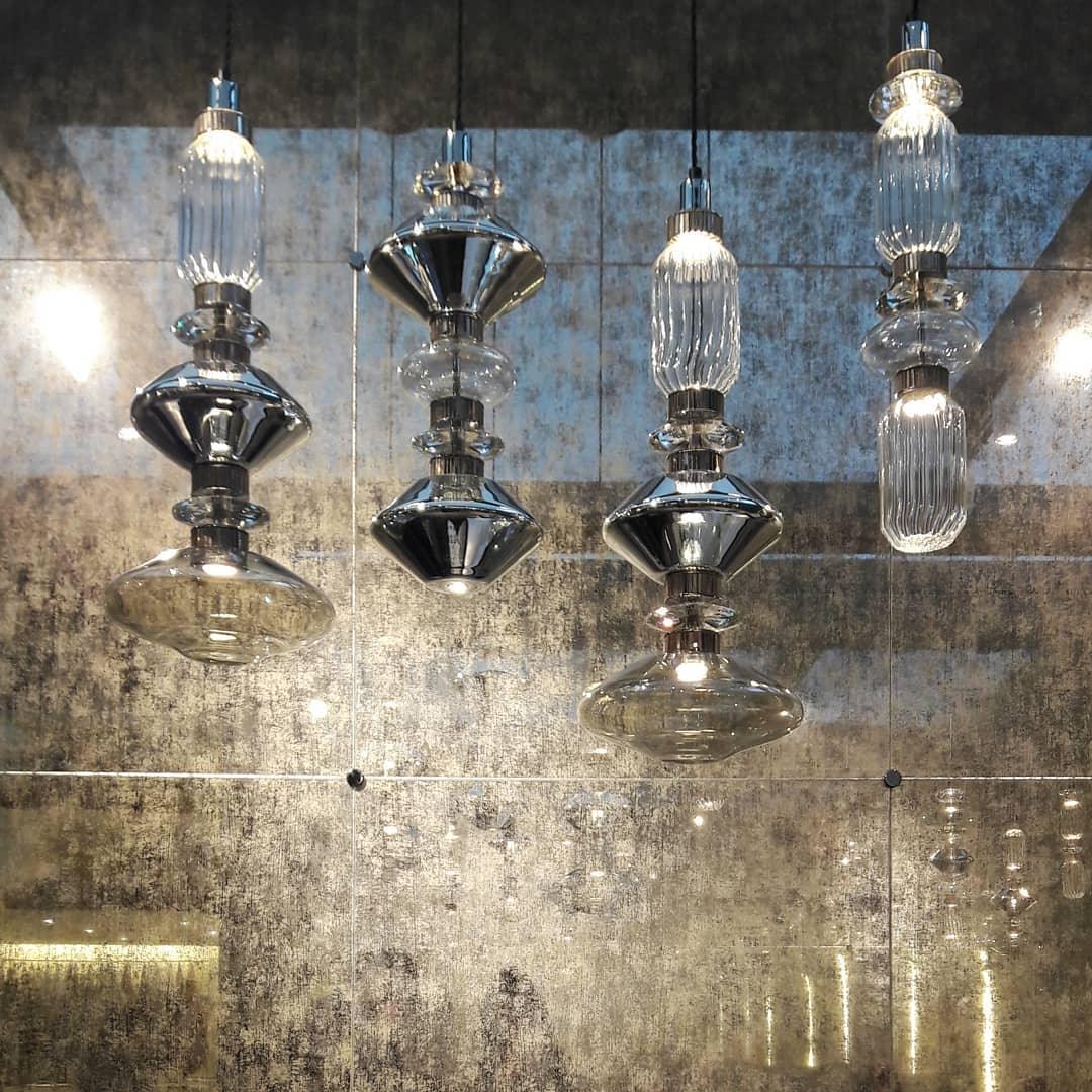 Modern Geometric Glass Pendant Light Gold Finish Integrated LED Ceiling Lamp for Dining Room