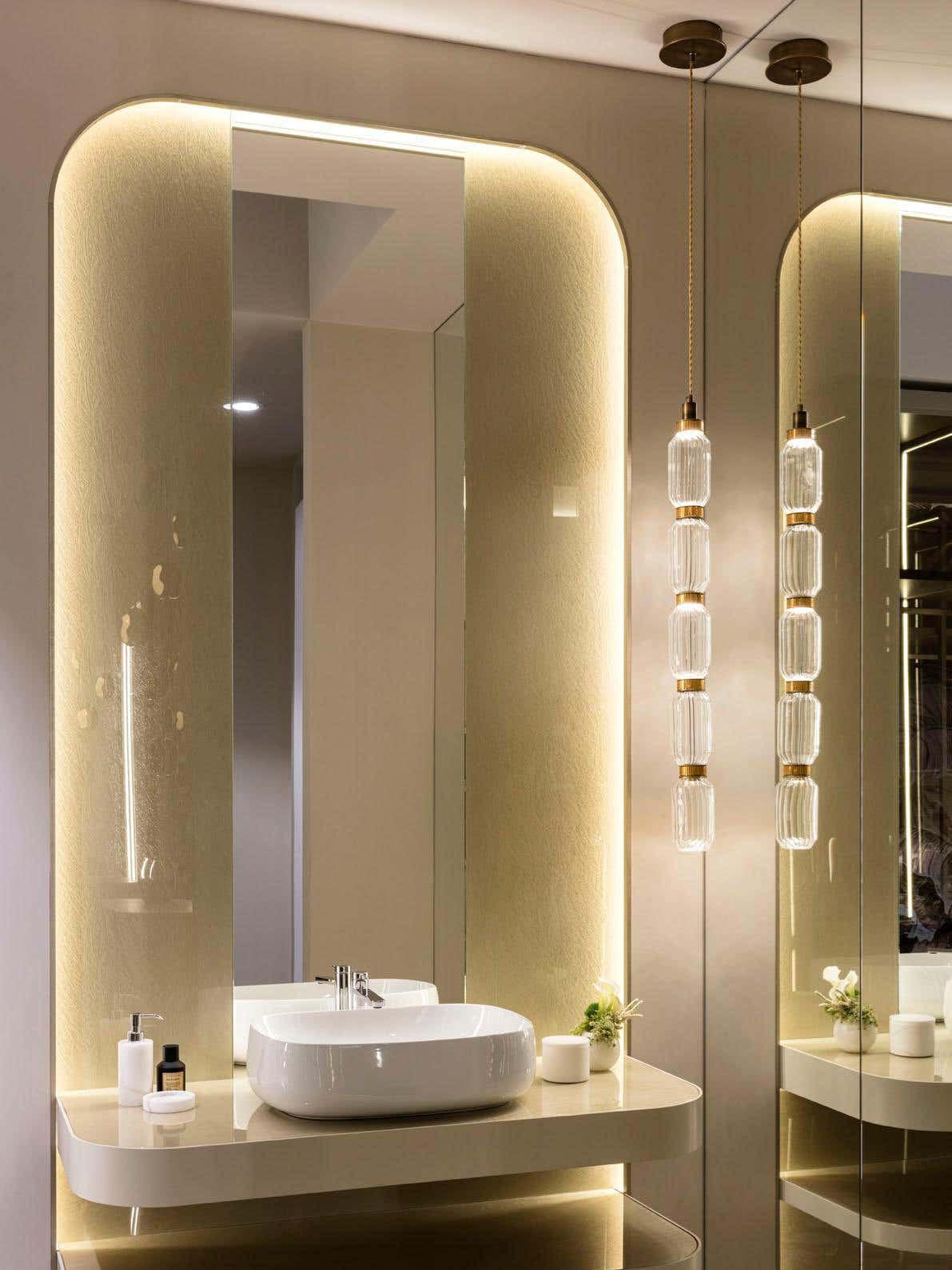 Modern Geometric Glass Pendant Light Gold Finish Integrated LED Ceiling Lamp for Dining Room