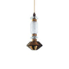Modern Geometric Glass Pendant Light Gold Finish Integrated LED Ceiling Lamp for Dining Room