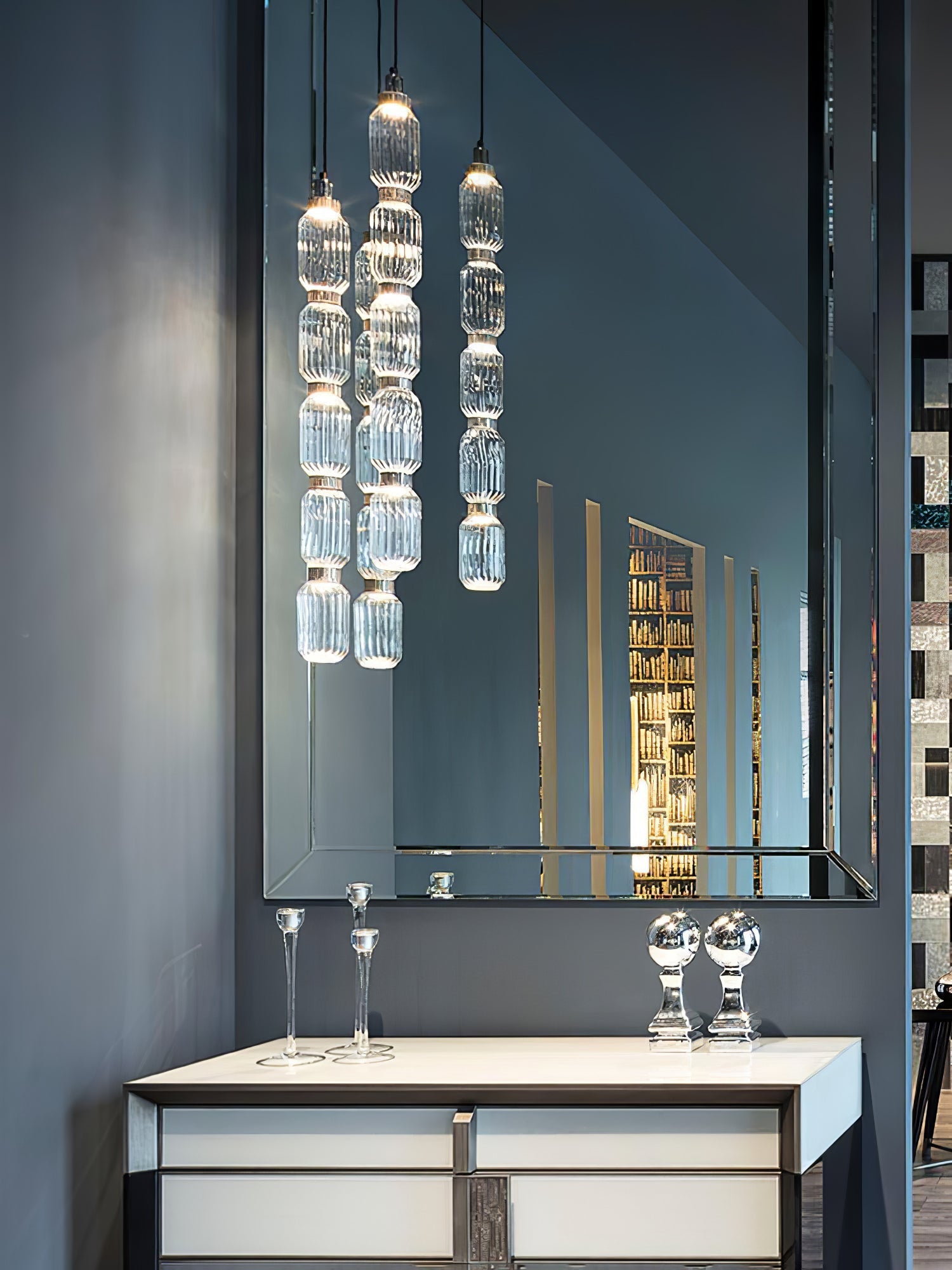 Modern Geometric Glass Pendant Light Gold Finish Integrated LED Ceiling Lamp for Dining Room