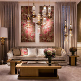 Modern Geometric Glass Pendant Light Gold Finish Integrated LED Ceiling Lamp for Dining Room