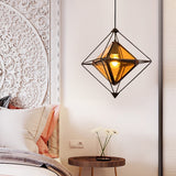 Modern Geometric Glass Pendant Light Minimalist Kitchen Island Chandelier for Dining Room