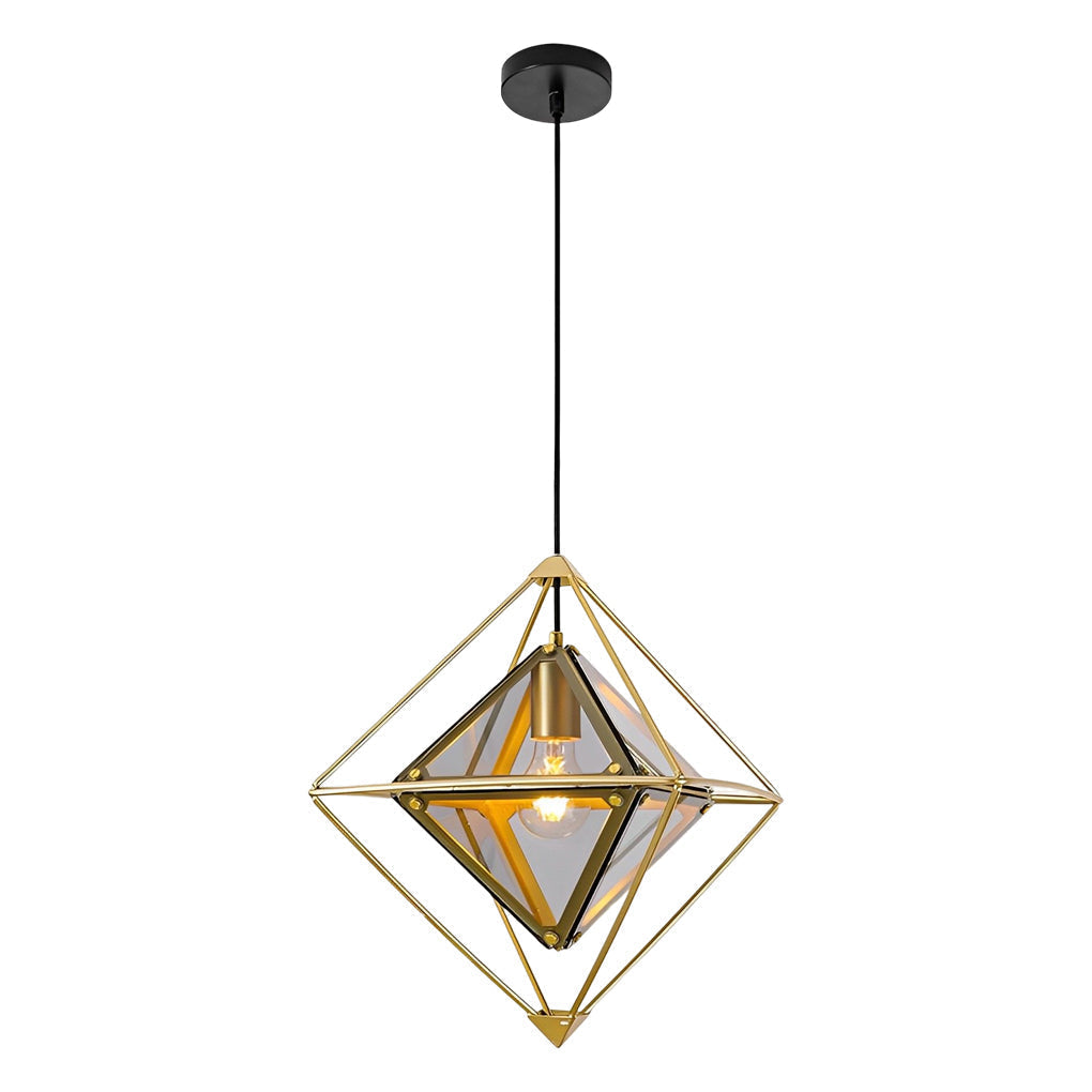 Modern Geometric Glass Pendant Light Minimalist Kitchen Island Chandelier for Dining Room