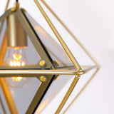 Modern Geometric Glass Pendant Light Minimalist Kitchen Island Chandelier for Dining Room