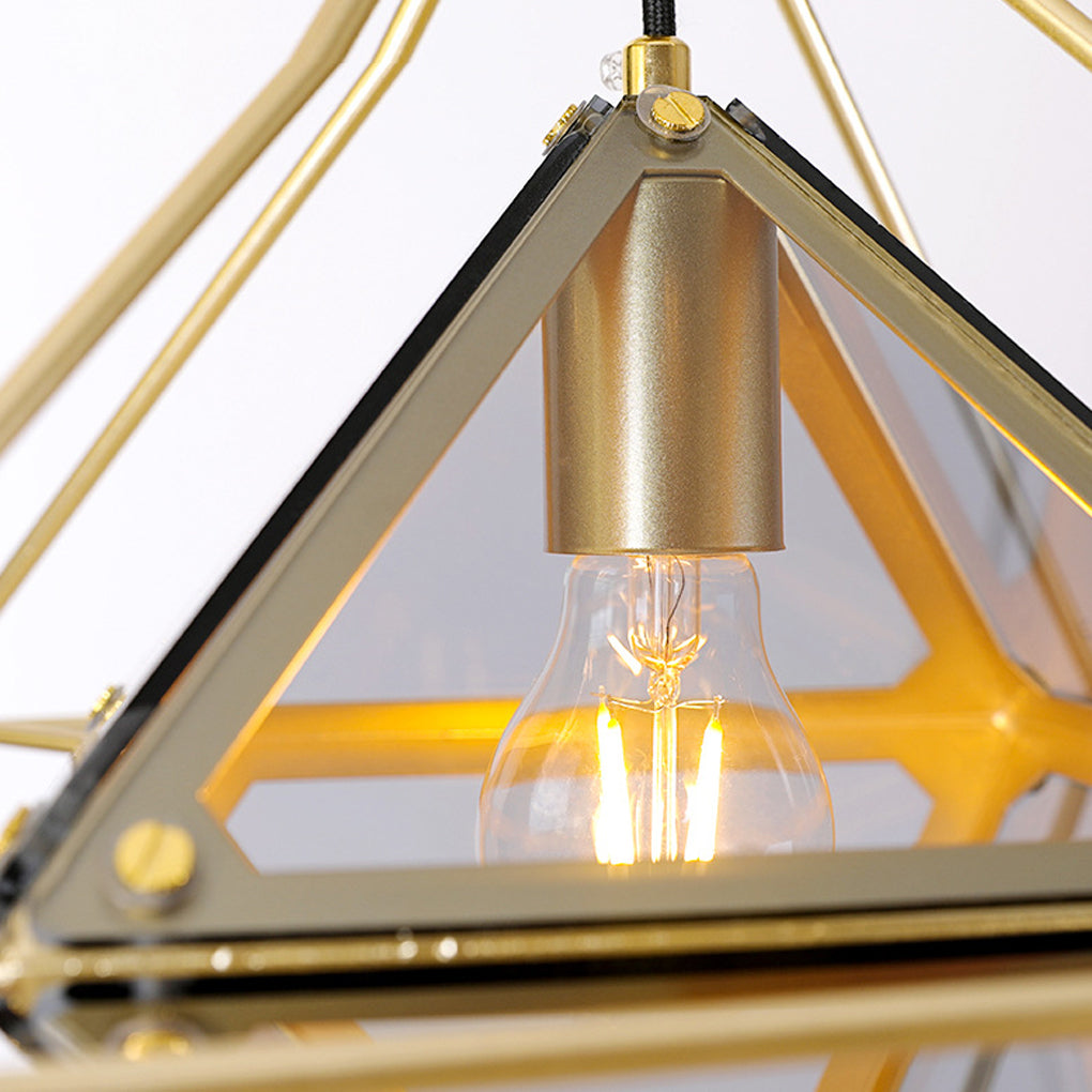 Modern Geometric Glass Pendant Light Minimalist Kitchen Island Chandelier for Dining Room