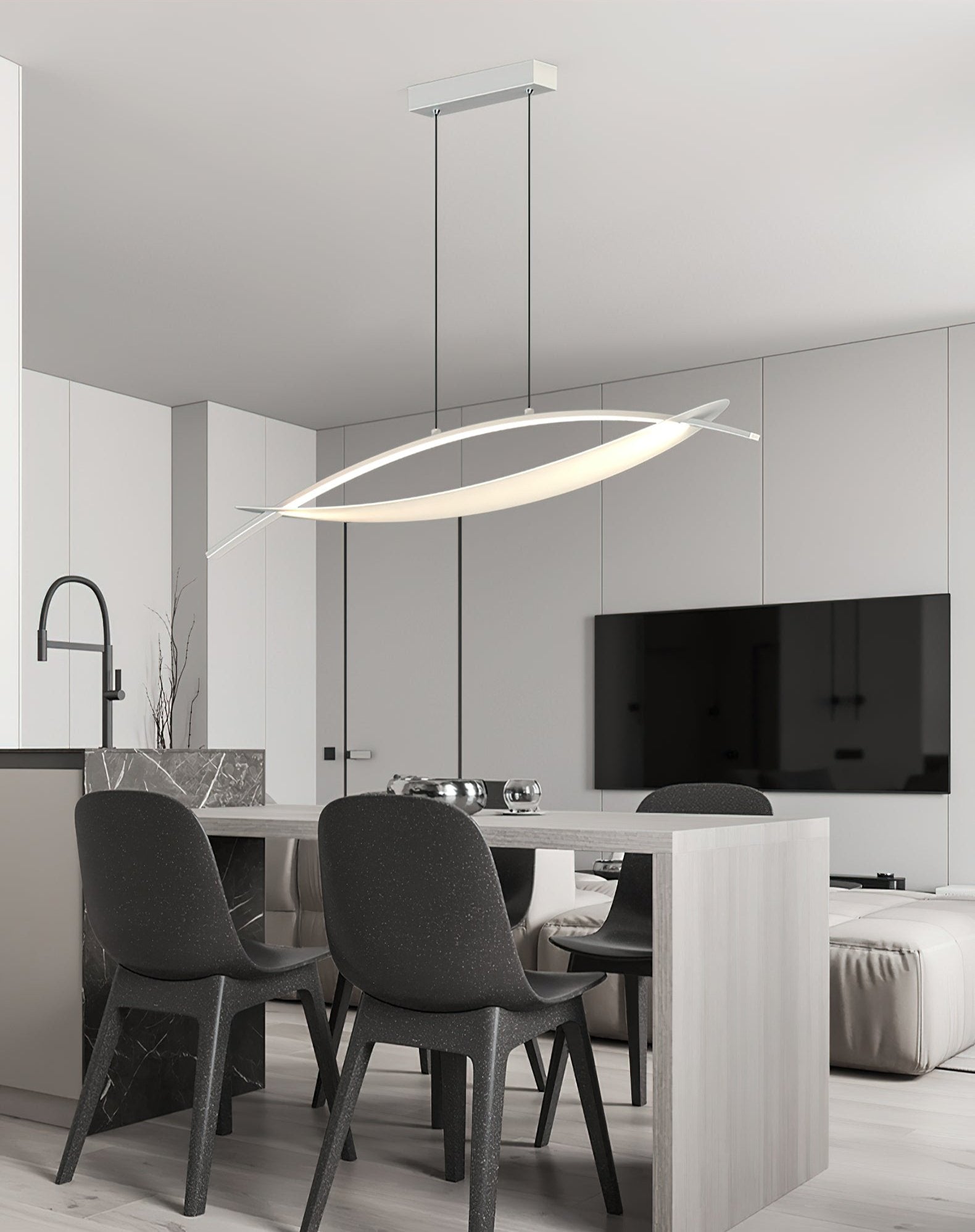 Modern Geometric Hyperbola LED Pendant Light with Adjustable Three Color Temperature