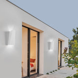 Modern Geometric Indoor LED Up and Down Wall Sconce Light Fixture in Black or White