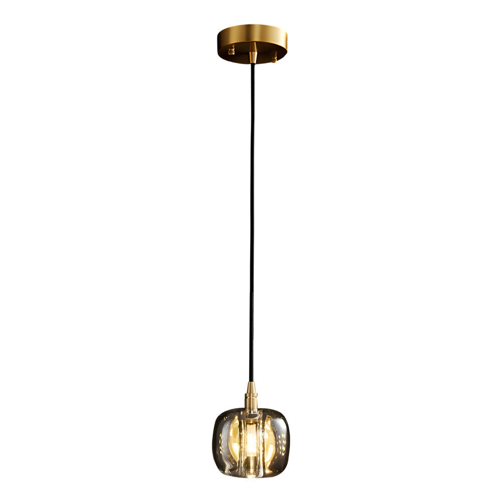 Modern Geometric K9 Crystal Cube Spiral Chandelier with Adjustable Copper Suspension